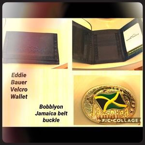 Eddie Bauer Velcro Wallet and Jamaica Belt Buckle